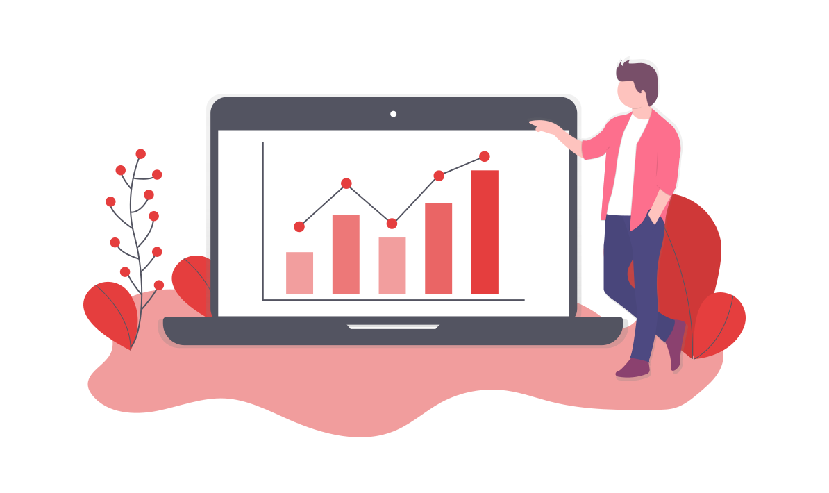 Finance illustration showing finance graph